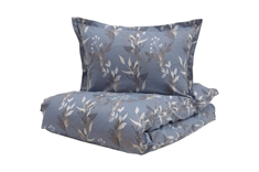 Blomstret sengetøj 140x220 cm - Saga blåt sengetøj - Sengelinned i 100% Bomuld - Turiform sengesæt 
